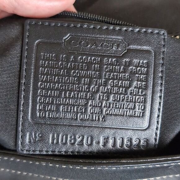 COACH♣️Black Leather Tote Bag - Picture 10 of 16